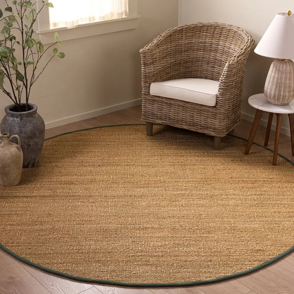 Safavieh Natural Fiber 7'-0" x 7'-0" Rug in Natural / Green