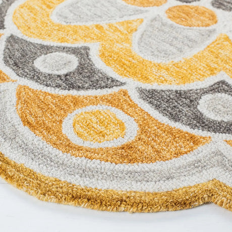 Safavieh Novelty 5'-0" x 5'-0" Rug in Grey / Gold