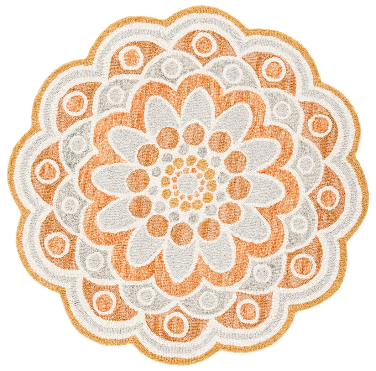 Safavieh Novelty 4'-0" x 4'-0" Rug in Grey / Rust