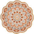 Safavieh Novelty 3'-0" x 3'-0" Rug in Grey / Rust