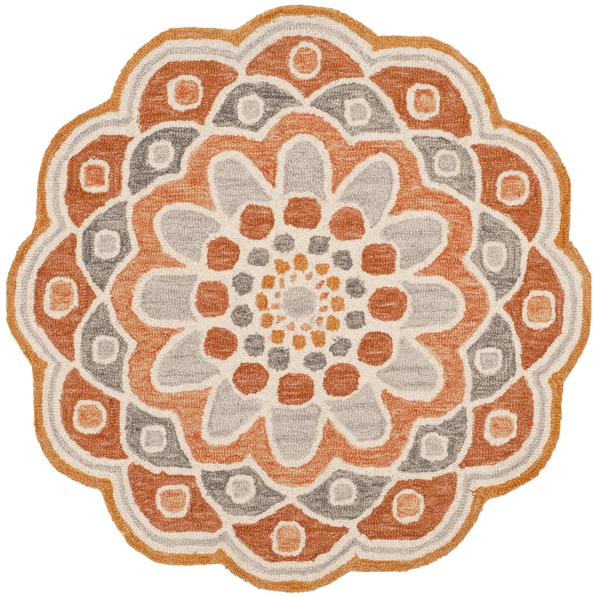 Safavieh Novelty 3'-0" x 3'-0" Rug in Grey / Rust