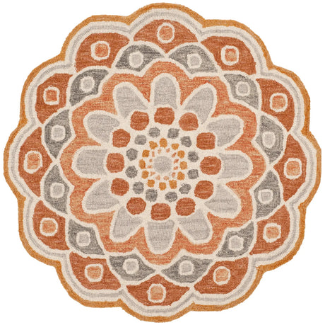 Safavieh Novelty 3'-0" x 3'-0" Rug in Grey / Rust