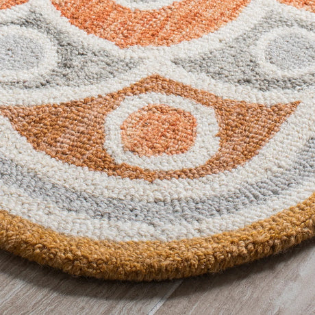 Safavieh Novelty 4'-0" x 4'-0" Rug in Grey / Rust