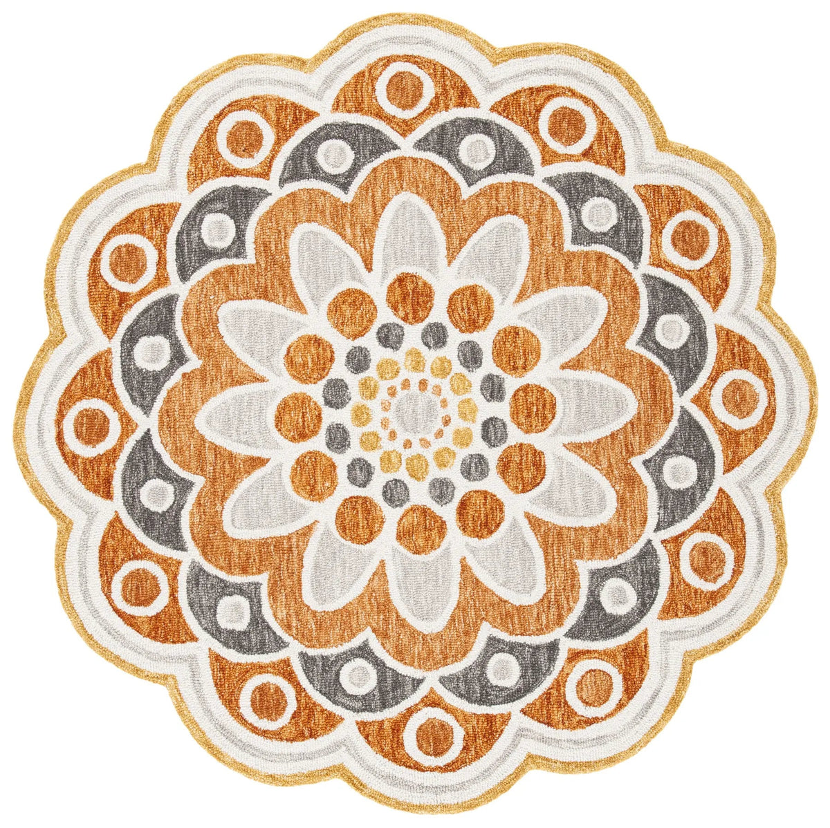 Safavieh Novelty 5'-0" x 5'-0" Rug in Grey / Rust