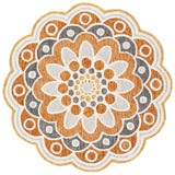 Safavieh Novelty 5'-0" x 5'-0" Rug in Grey / Rust