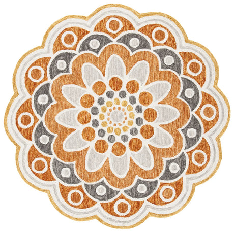Safavieh Novelty 5'-0" x 5'-0" Rug in Grey / Rust