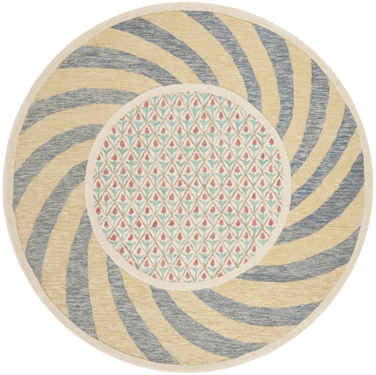 Safavieh Novelty 5'-0" x 5'-0" Rug in Ivory Blue / Rose