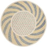 Safavieh Novelty 5'-0" x 5'-0" Rug in Ivory Blue / Rose