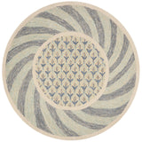 Safavieh Novelty 4'-0" x 4'-0" Rug in Ivory Blue / Gold