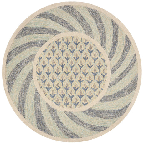 Safavieh Novelty 4'-0" x 4'-0" Rug in Ivory Blue / Gold
