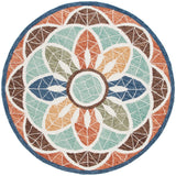 Safavieh Novelty 5'-0" x 5'-0" Rug in Blue / Orange