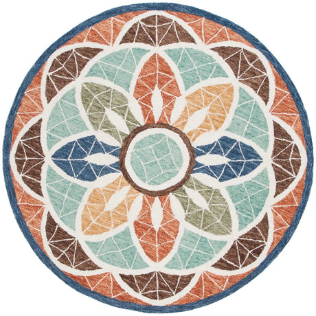 Safavieh Novelty 5'-0" x 5'-0" Rug in Blue / Orange