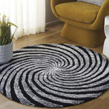 Safavieh Novelty 3'-0" x 3'-0" Rug in Black / Ivory