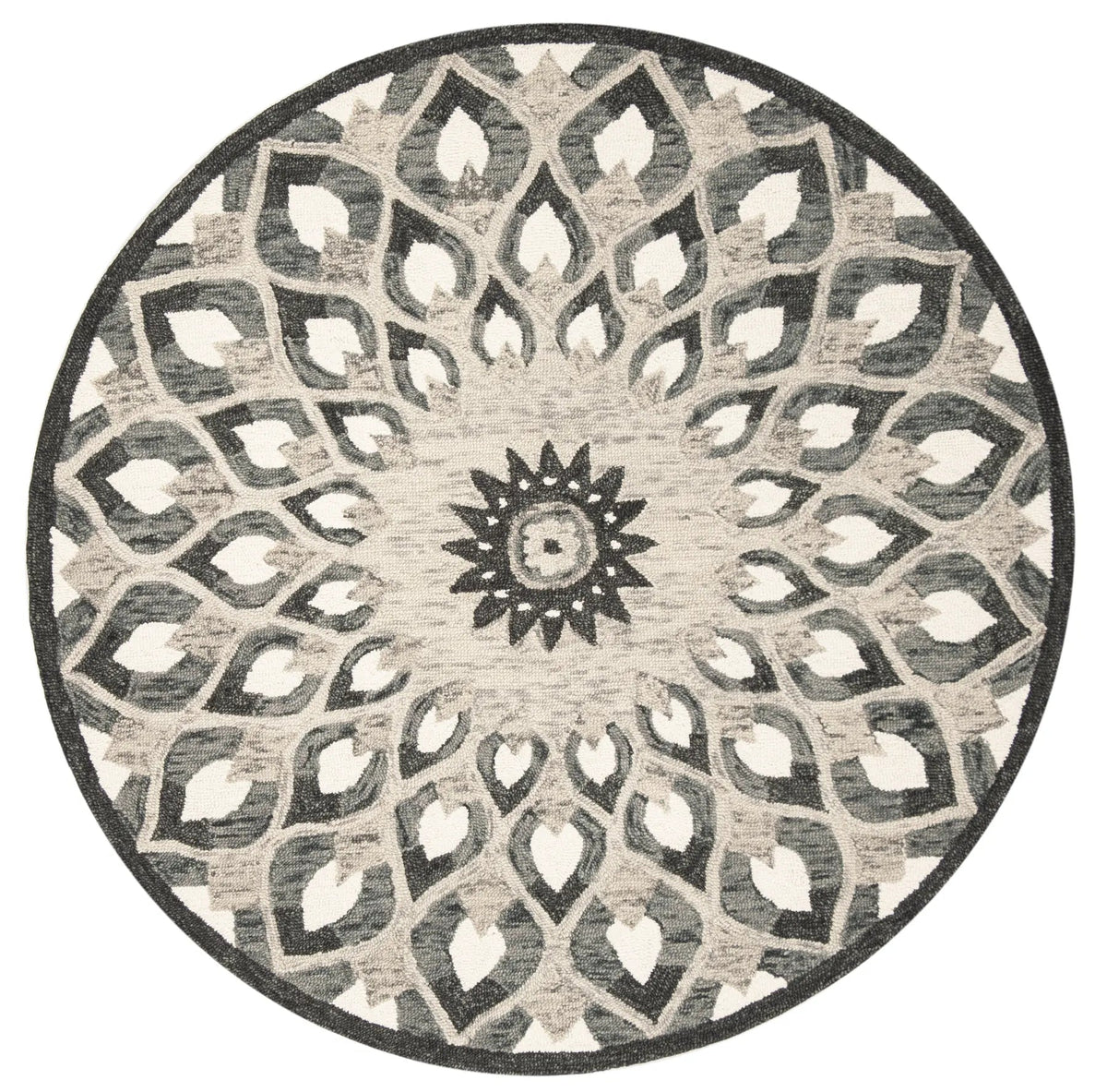 Safavieh Novelty 6'-0" x 6'-0" Rug in Charcoal / Ivory
