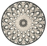 Safavieh Novelty 6'-0" x 6'-0" Rug in Charcoal / Ivory
