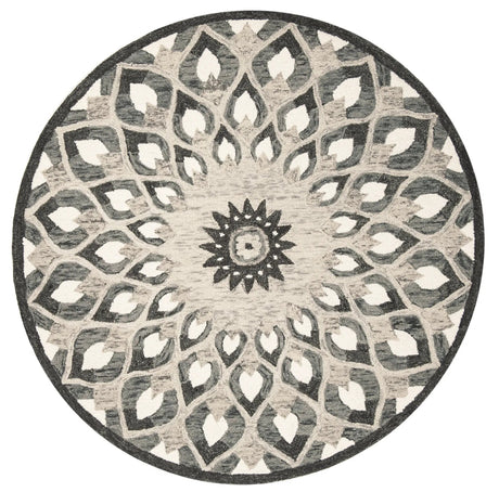 Safavieh Novelty 6'-0" x 6'-0" Rug in Charcoal / Ivory