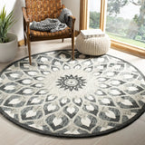 Safavieh Novelty 6'-0" x 6'-0" Rug in Charcoal / Ivory