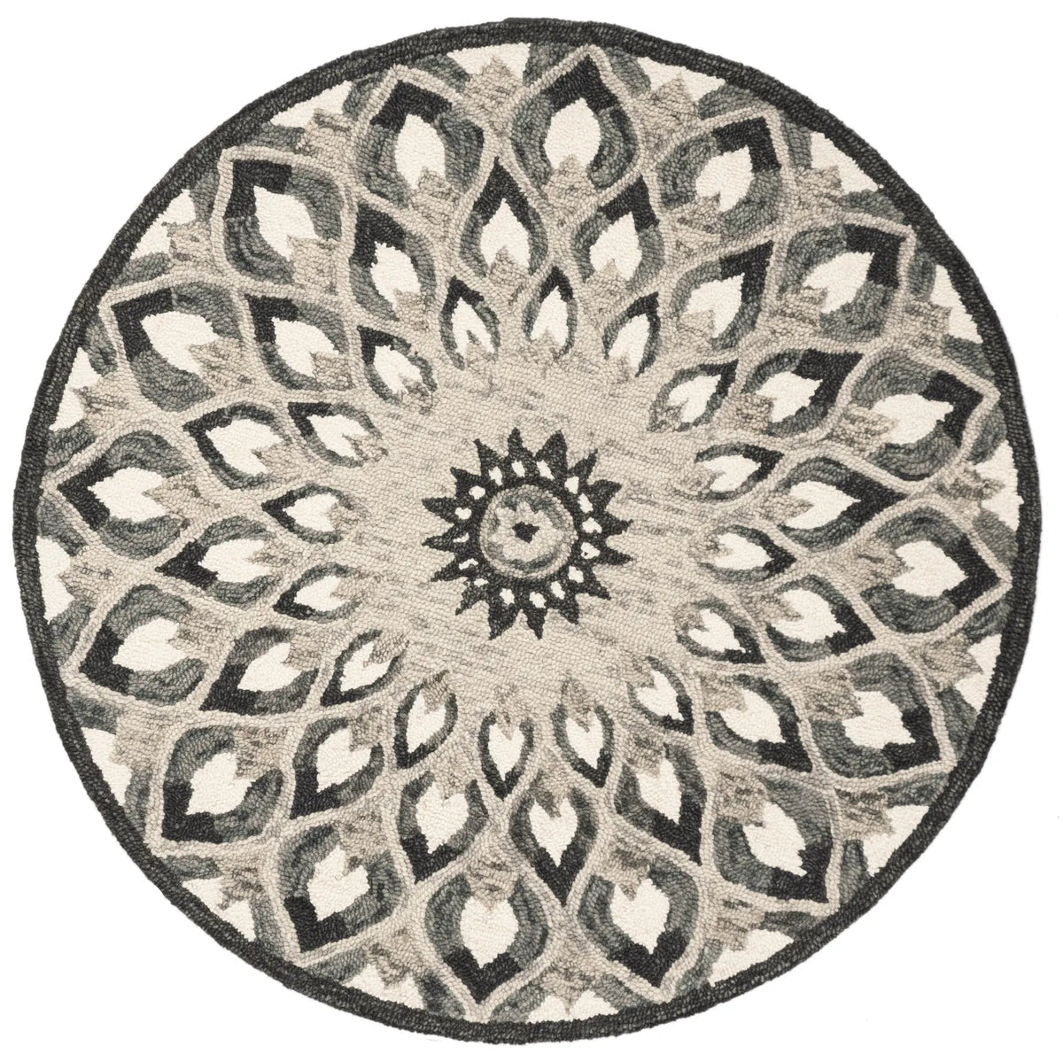Safavieh Novelty 3'-0" x 3'-0" Rug in Charcoal / Ivory