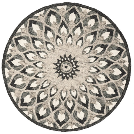Safavieh Novelty 3'-0" x 3'-0" Rug in Charcoal / Ivory