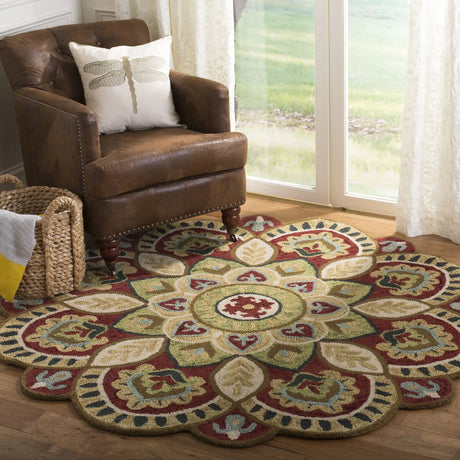 Safavieh Novelty 6'-0" x 6'-0" Rug in Red / Taupe