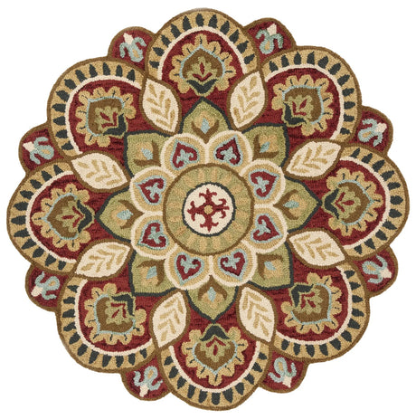 Safavieh Novelty 5'-0" x 5'-0" Rug in Red / Taupe