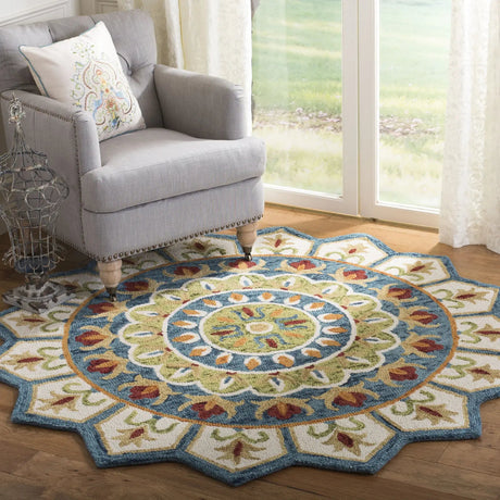 Safavieh Novelty 6'-0" x 6'-0" Rug in Ivory / Blue