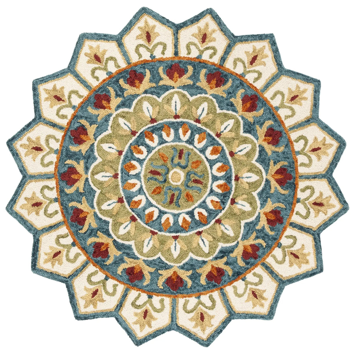 Safavieh Novelty 5'-0" x 5'-0" Rug in Ivory / Blue