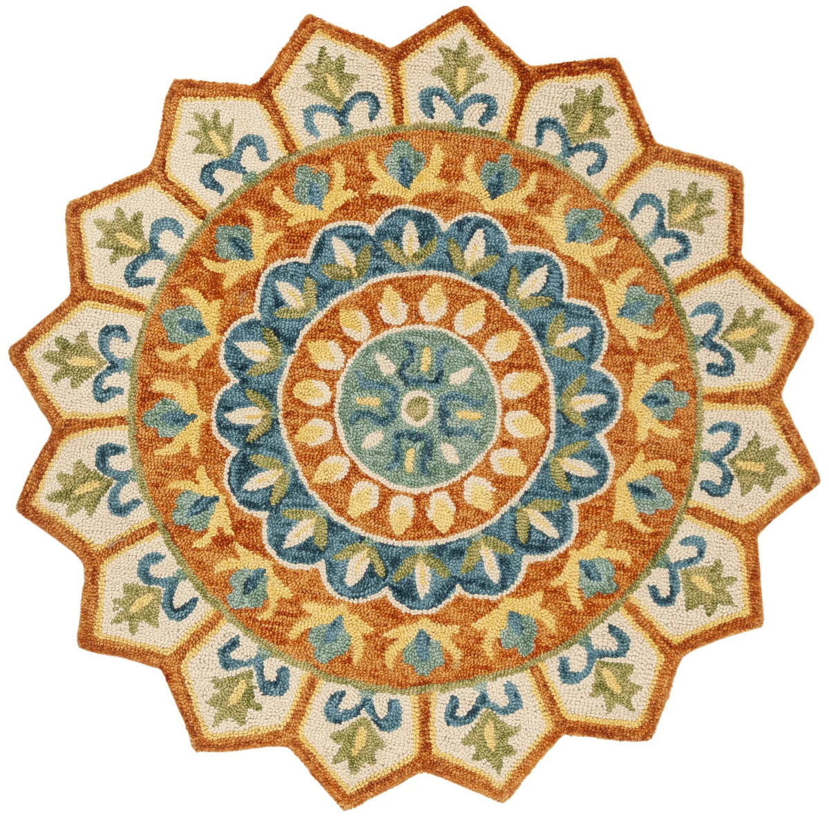 Safavieh Novelty 5'-0" x 5'-0" Rug in Rust / Ivory