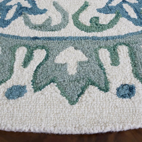 Safavieh Novelty 6'-0" x 6'-0" Rug in Ivory / Teal