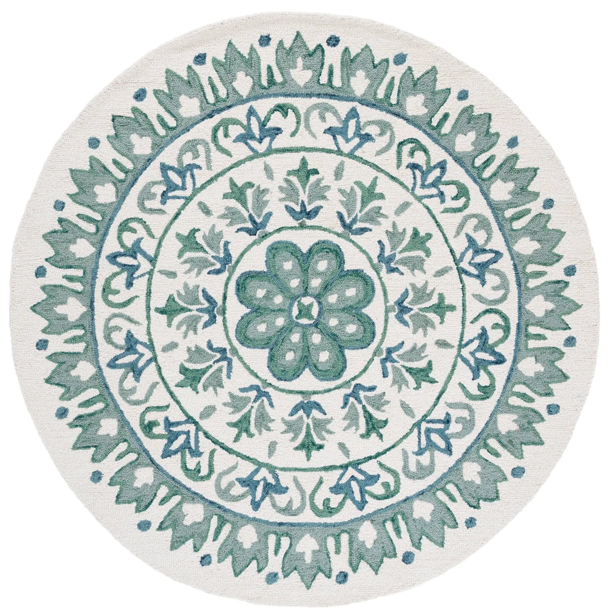 Safavieh Novelty 6'-0" x 6'-0" Rug in Ivory / Teal