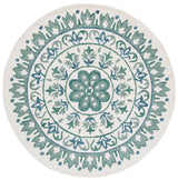Safavieh Novelty 6'-0" x 6'-0" Rug in Ivory / Teal