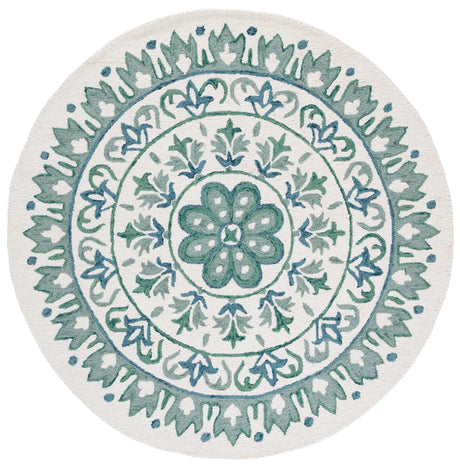 Safavieh Novelty 6'-0" x 6'-0" Rug in Ivory / Teal
