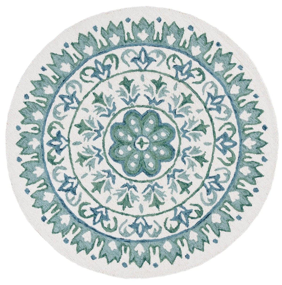 Safavieh Novelty 5'-0" x 5'-0" Rug in Ivory / Teal