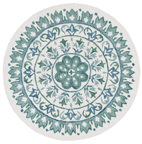 Safavieh Novelty 5'-0" x 5'-0" Rug in Ivory / Teal