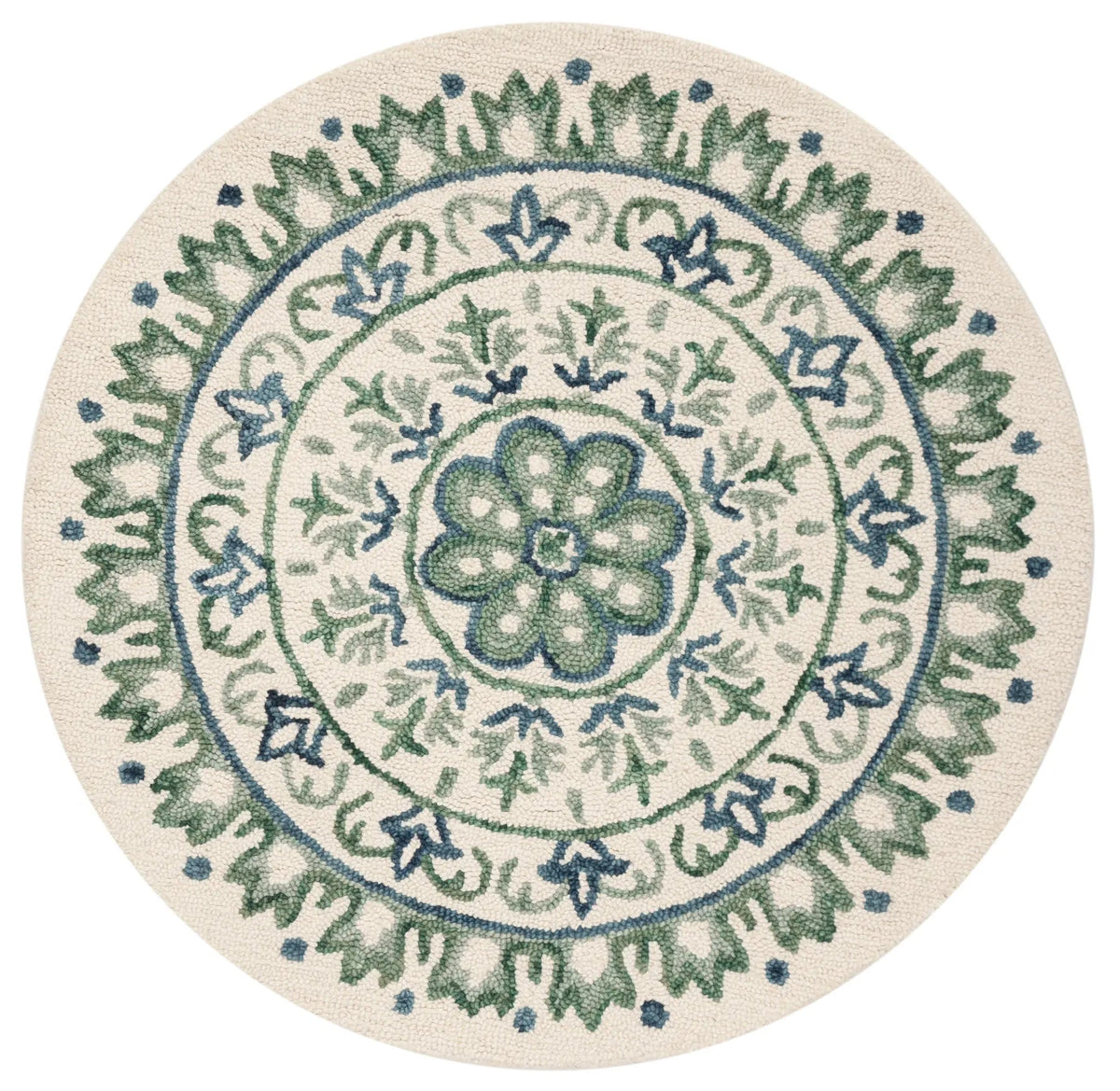 Safavieh Novelty 4'-0" x 4'-0" Rug in Ivory / Teal