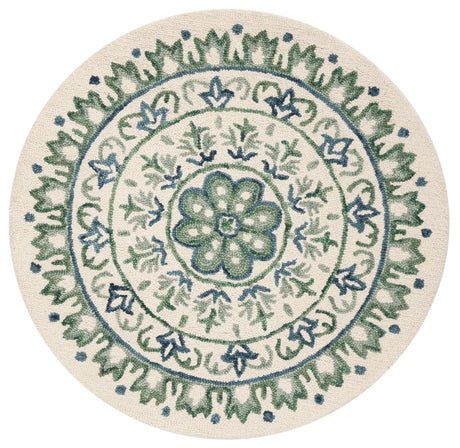 Safavieh Novelty 4'-0" x 4'-0" Rug in Ivory / Teal