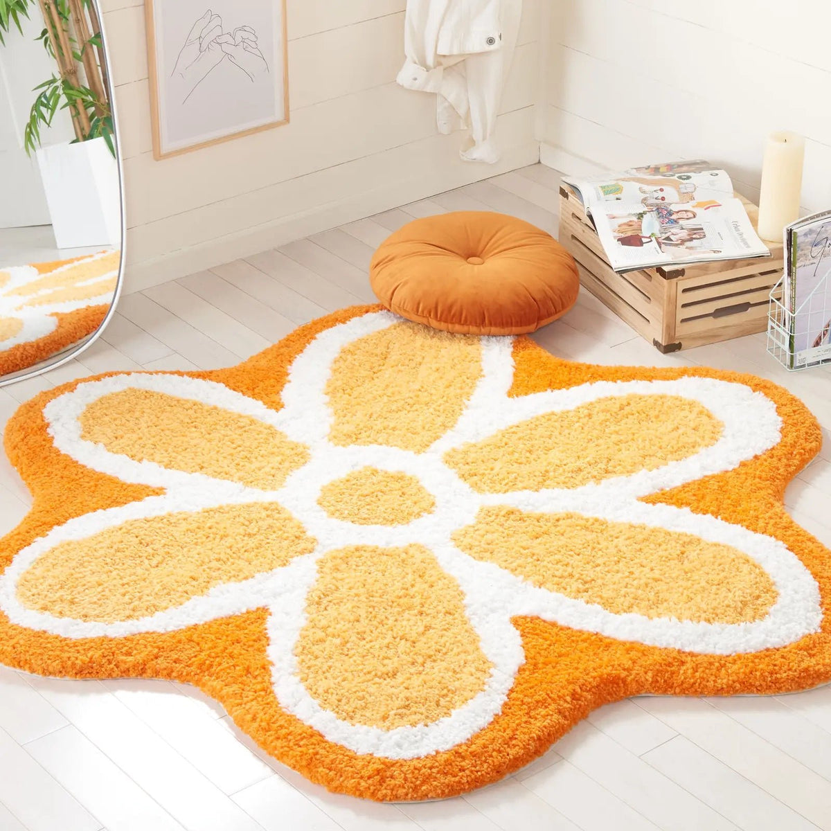 Safavieh Novelty 5'-0" x 5'-0" Rug in Ivory / Orange