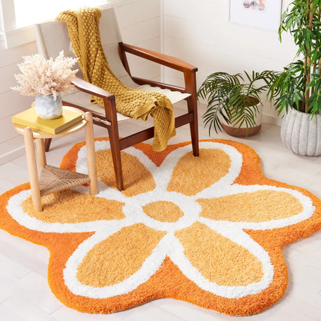 Safavieh Novelty 6'-0" x 6'-0" Rug in Ivory / Orange