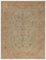 Safavieh Oushak 10'-0" x 14'-0" Rug in Soft Green / Rust