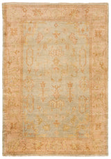 Safavieh Oushak 4'-0" x 6'-0" Rug in Soft Green / Rust