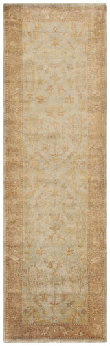 Safavieh Oushak 3'-0" x 10'-0" Rug in Soft Green / Rust