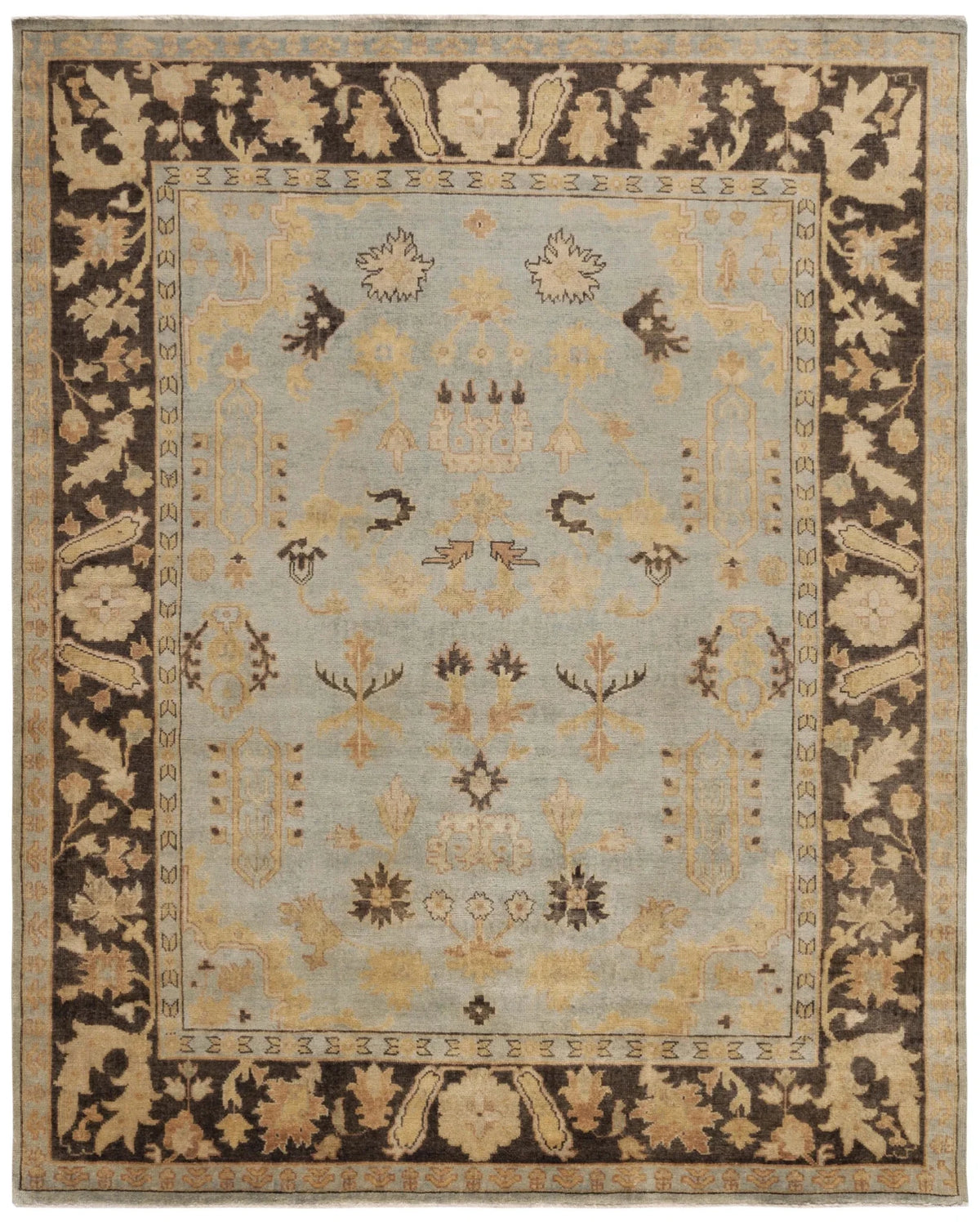 Safavieh Oushak 10'-0" x 14'-0" Rug in Light Blue / Brown