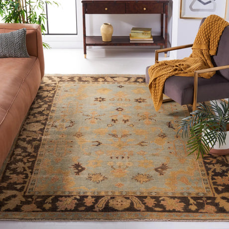 Safavieh Oushak 6'-0" x 9'-0" Rug in Light Blue / Brown