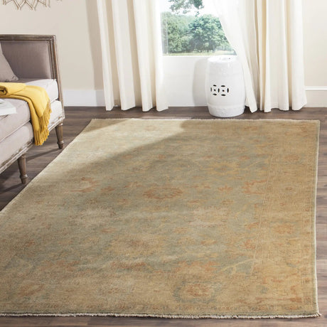 Safavieh Oushak 6'-0" x 9'-0" Rug in Dark Green / Brown