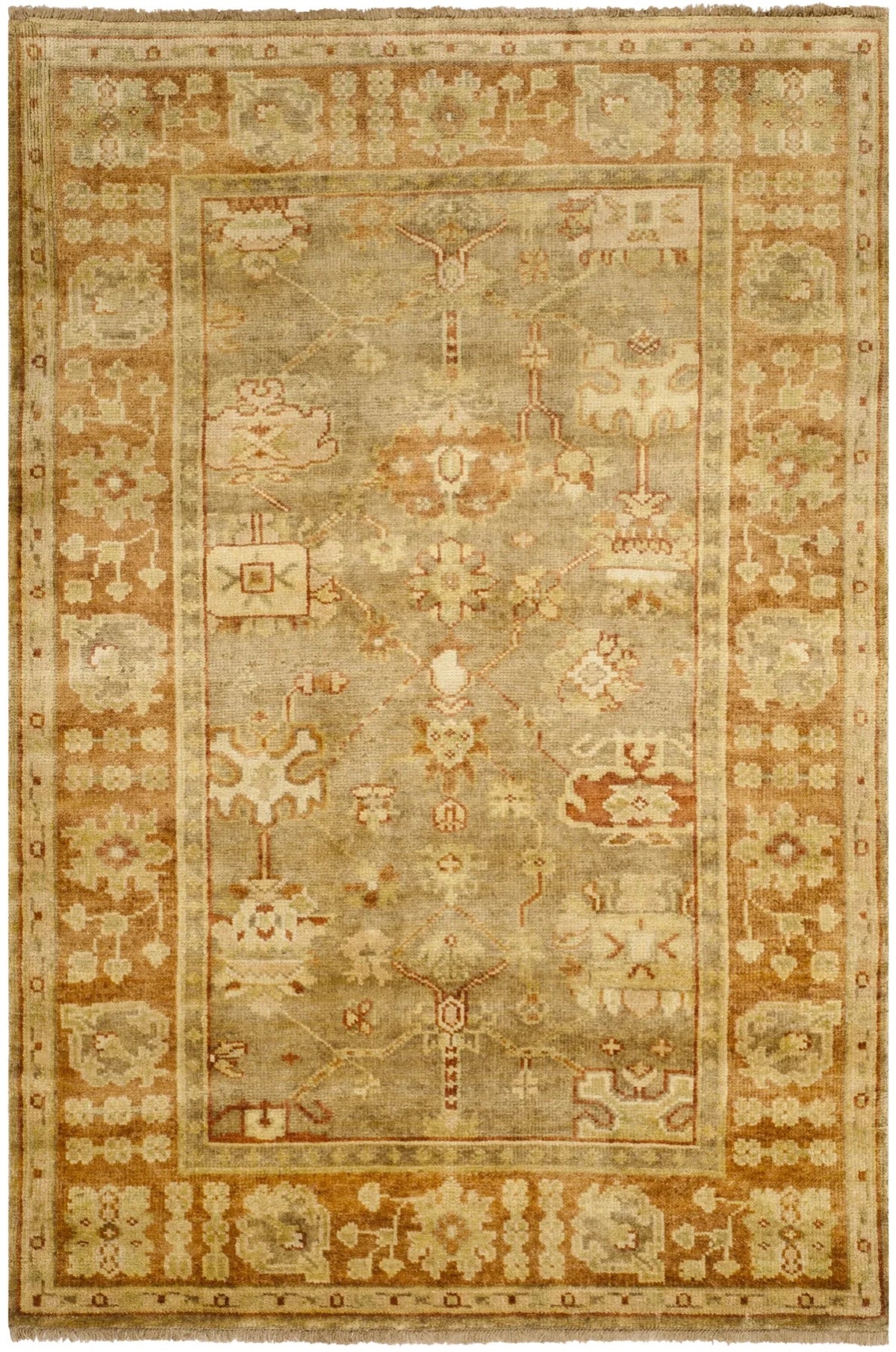 Safavieh Oushak 4'-0" x 6'-0" Rug in Beige / Rust
