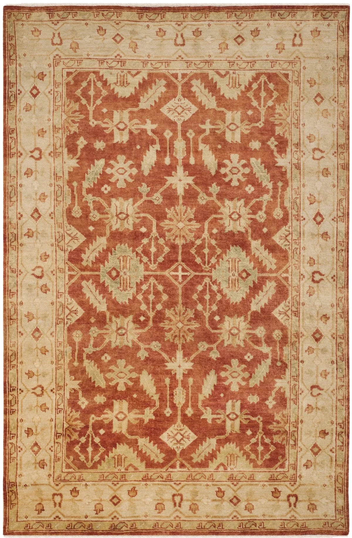 Safavieh Oushak 6'-0" x 9'-0" Rug in Rust / Ivory