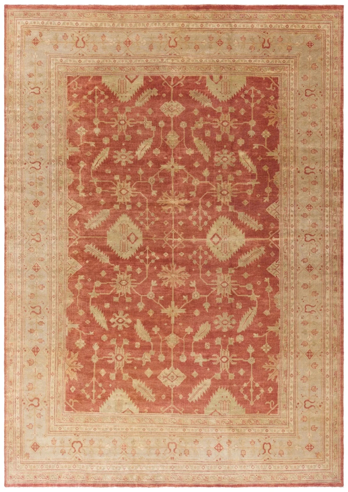 Safavieh Oushak 12'-0" x 18'-0" Rug in Rust / Ivory