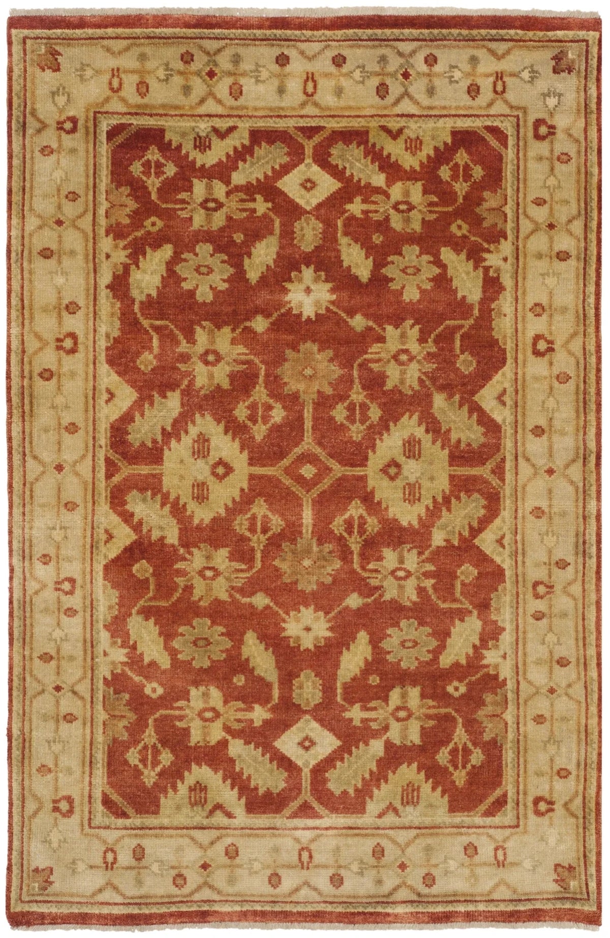 Safavieh Oushak 4'-0" x 6'-0" Rug in Rust / Ivory