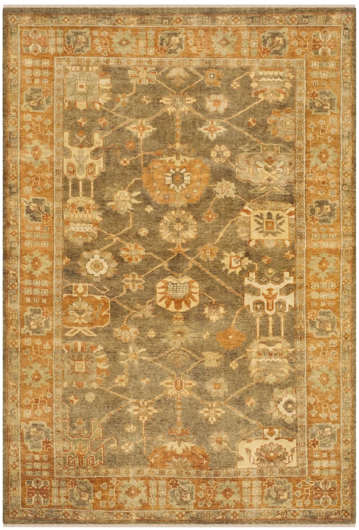 Safavieh Oushak 6'-0" x 9'-0" Rug in Brown / Rust