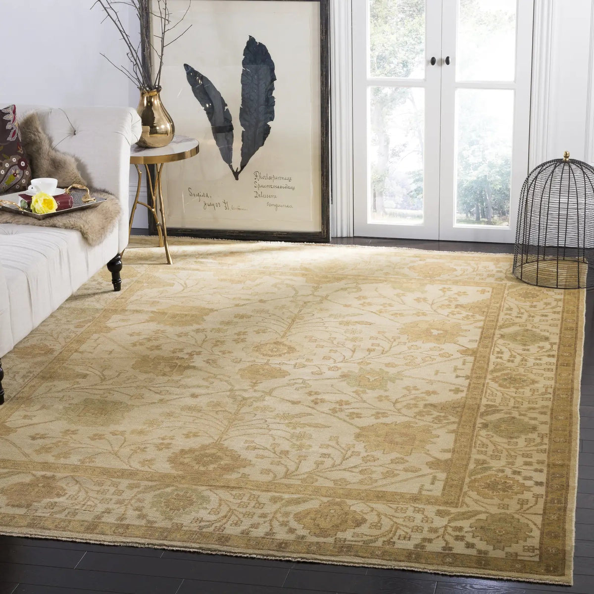 Safavieh Oushak 10'-0" x 14'-0" Rug in Ivory / Ivory